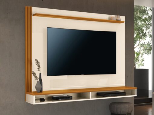 Painel Davos 55″ – Off White/Cedro