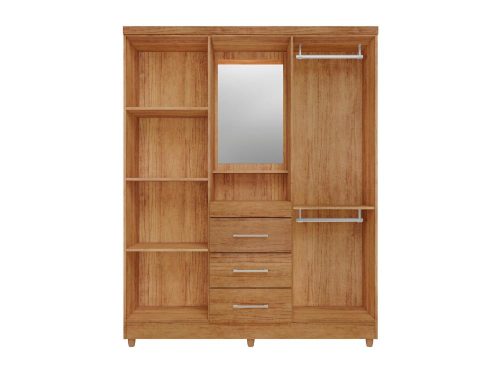 Guarda-Roupa Capelinha Lyon 4 portas com espelho – Cedro - Imagem 2