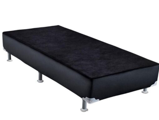 Base Box Sommier Solteiro Corino Preto – 88x188x30