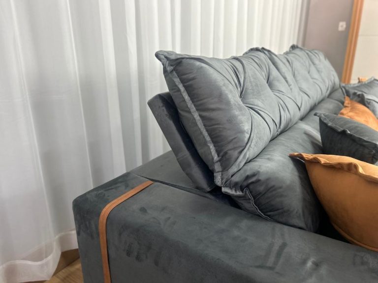 Sofá Retrátil Reclinável Pleno 3 Módulos 2.90m – Cinza Veludo - Imagem 4