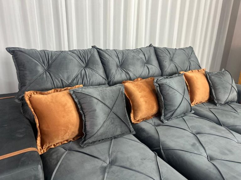 Sofá Retrátil Reclinável Pleno 3 Módulos 2.90m – Cinza Veludo - Imagem 2