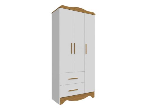 Armário Clara 3 Portas – Branco/Amendoado