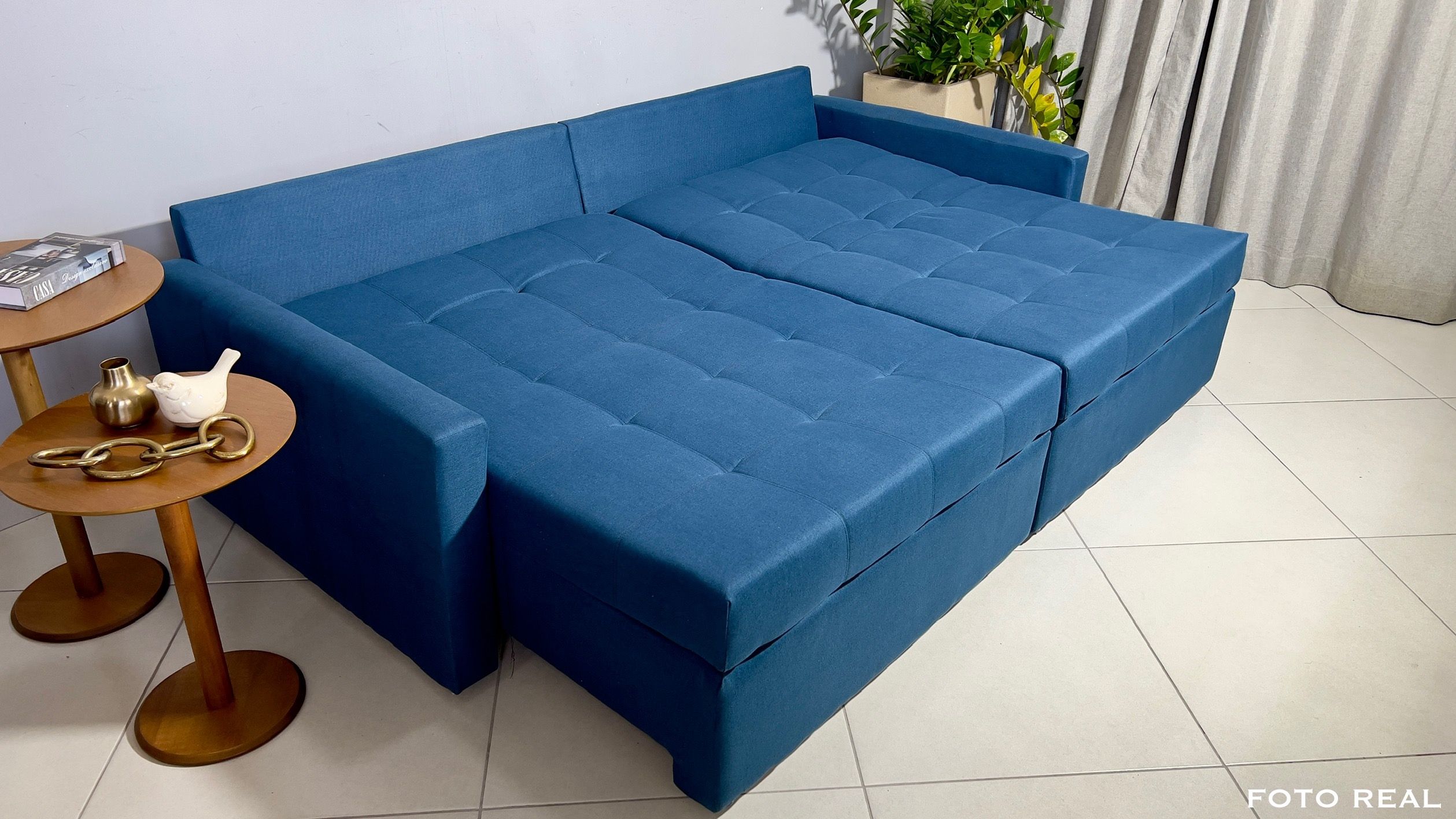 SOFÁ CAMA MÔNACO AZUL 2,20M - Imagem 5