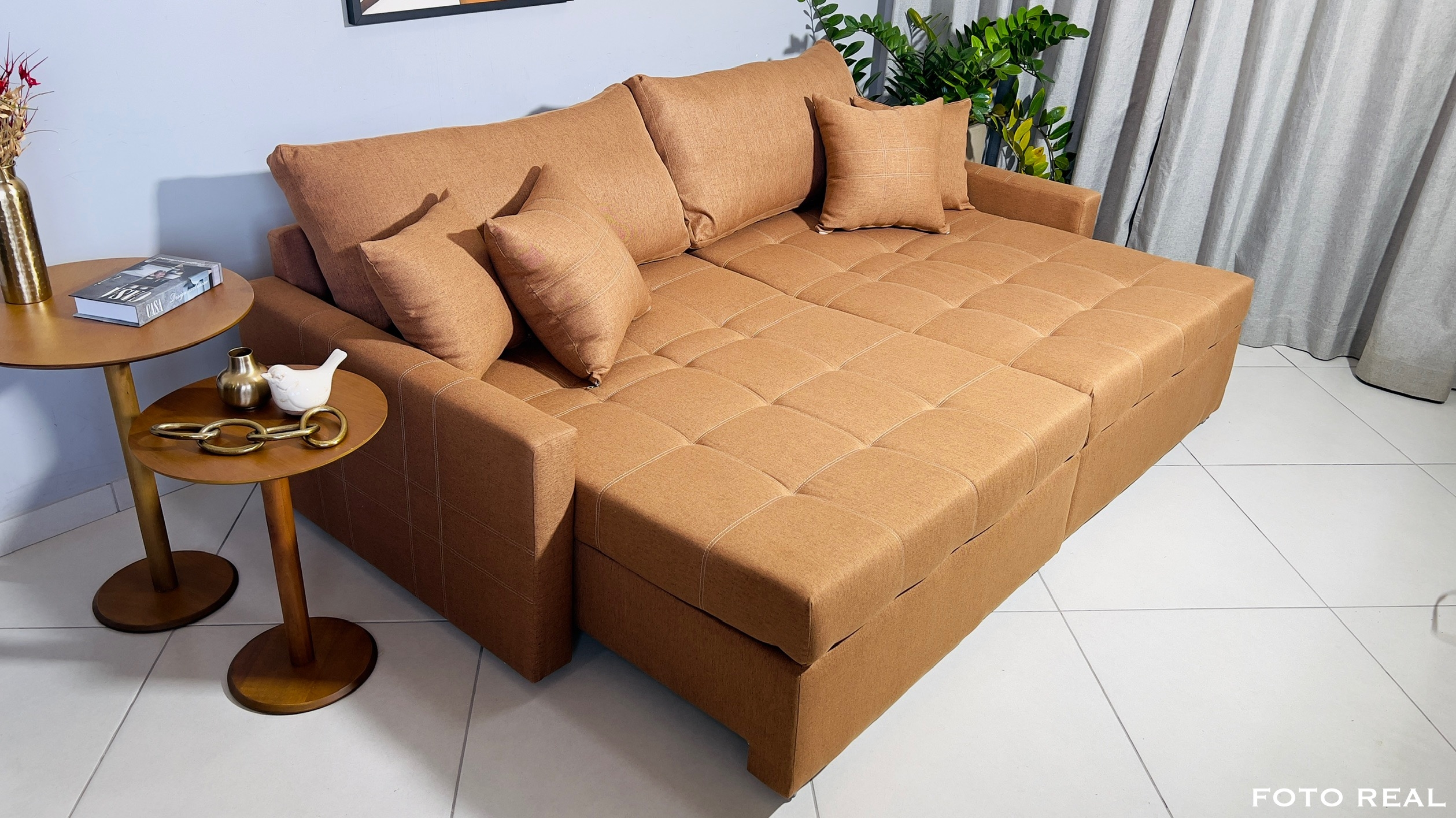 SOFÁ CAMA MÔNACO TERRACOTA 2,20M - Imagem 5