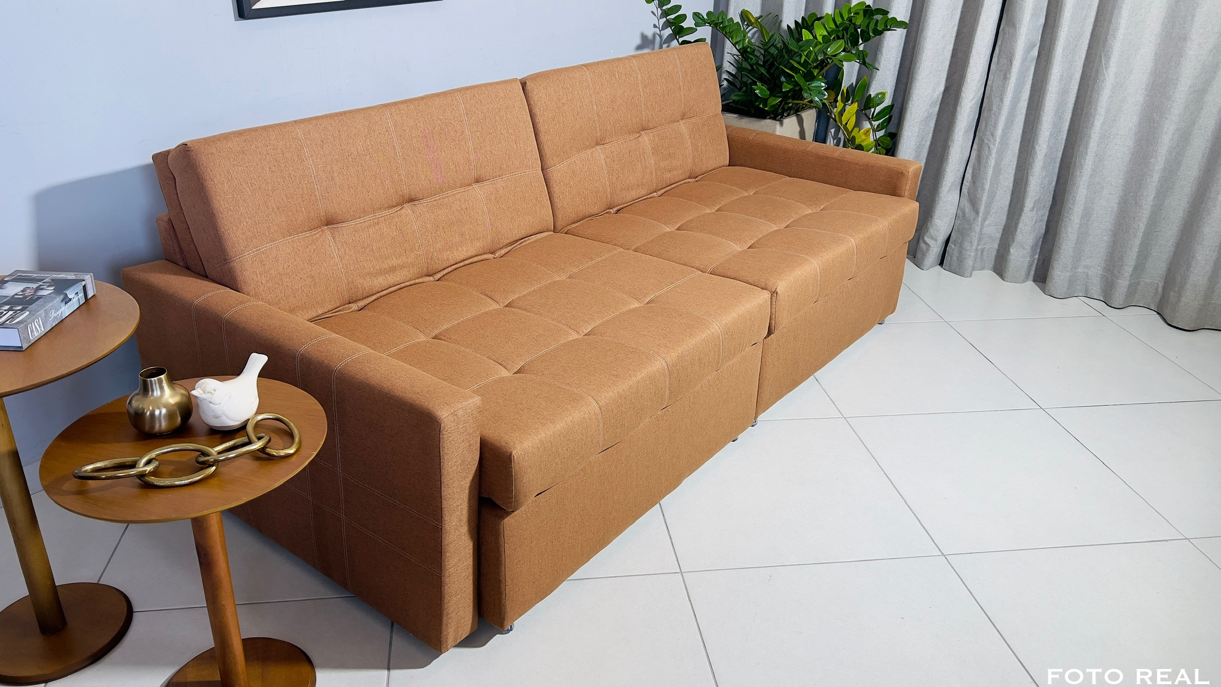 SOFÁ CAMA MÔNACO TERRACOTA 2,20M - Imagem 2