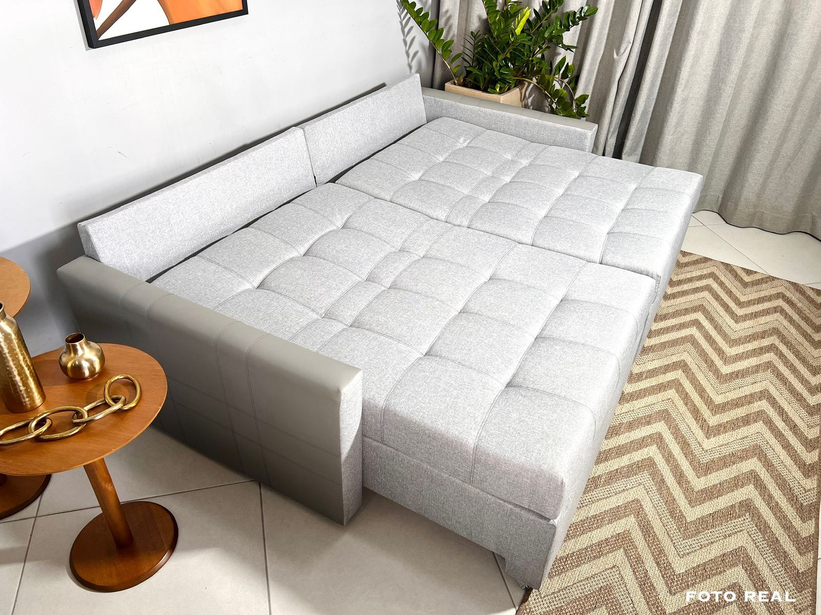 SOFÁ CAMA MÔNACO CINZA 2,20M - Imagem 4