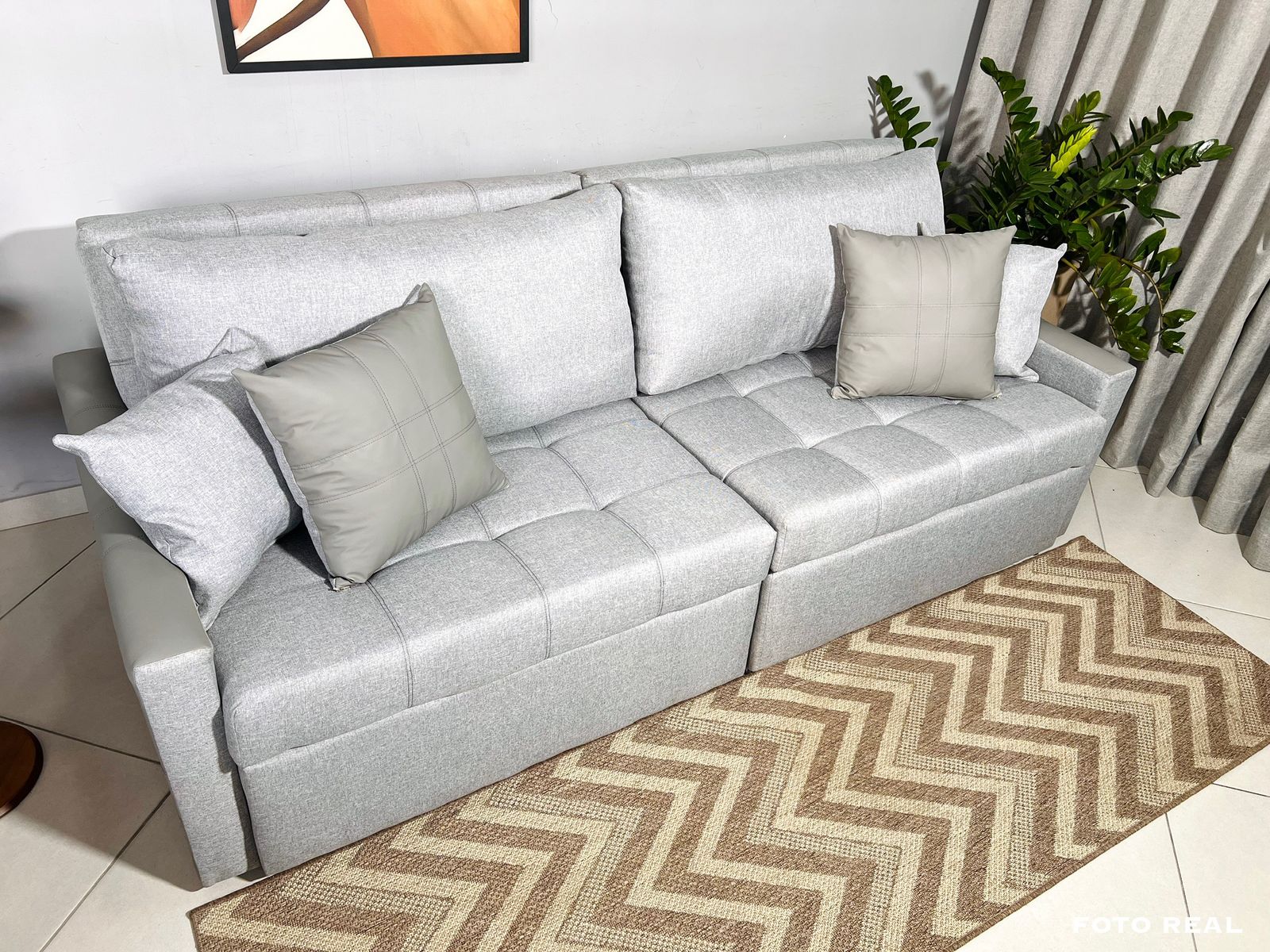 SOFÁ CAMA MÔNACO CINZA 2,20M - Imagem 2