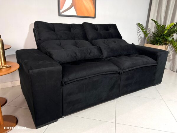 SOFÁ RETRÁTIL TORONTO PRETO 2,00M