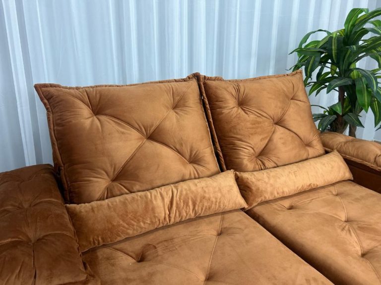 Sofá Retrátil Reclinável Porto Madero 2.00m- Terracota Veludo - Imagem 3