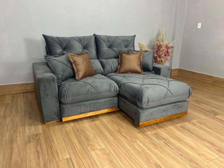 Sofá Retrátil e Reclinável Gran Bello 2.50m – Cinza Veludo - Imagem 3