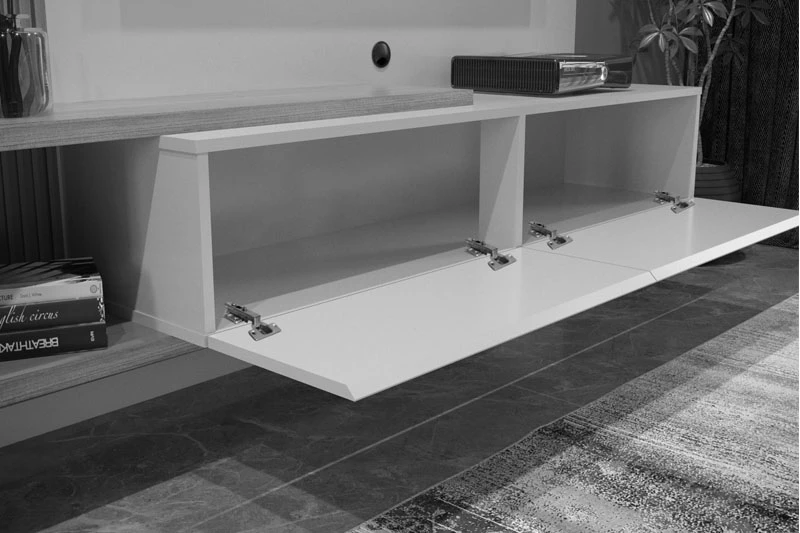 Home Suspenso Los Angeles Larg. 1.60m Cinamomo/Off para TV até 60" - Imagem 3