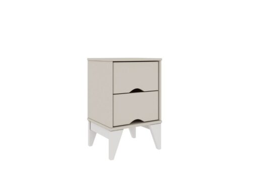 Mesa de Cabeceira Twister 2 Gavetas Tcil – Off White - Imagem 2