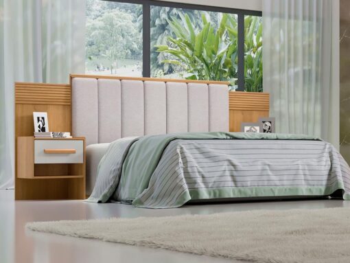 Cabeceira Iris Casal – Cinamomo Ripado/Off White
