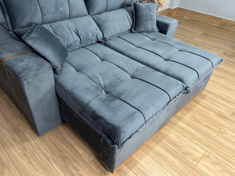 Sofá Retrátil Reclinável Oásis 1.80m – Cinza Veludão - Imagem 4