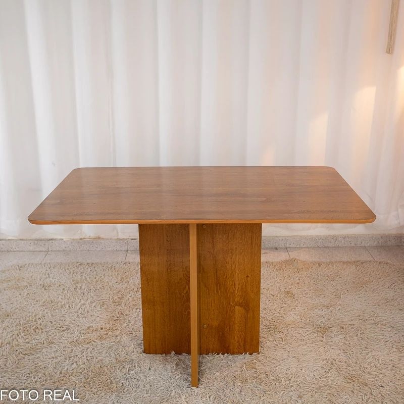 Mesa de Jantar Salina Tampo Londres Cinamomo 120x80 4 Cadeiras Parati Veludo Bege 169 - Imagem 2