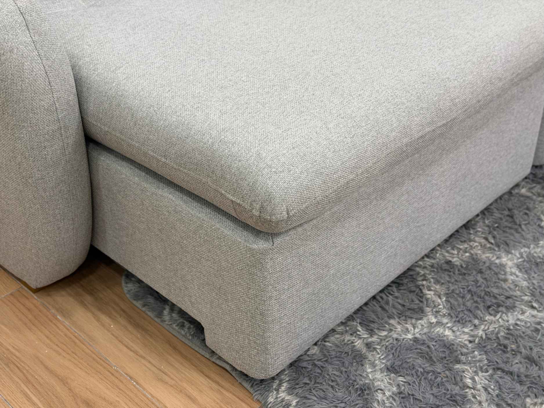 Sofa Cama Organ Molas Ensacadas 2.30m – Cinza Linho/Marrom Courino - Imagem 4