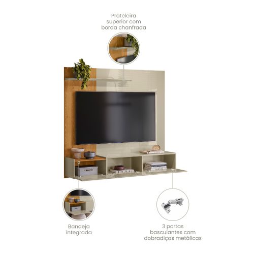 Painel Astro Com Nicho 1.53m 65″ – Cumaru/Opala - Imagem 2