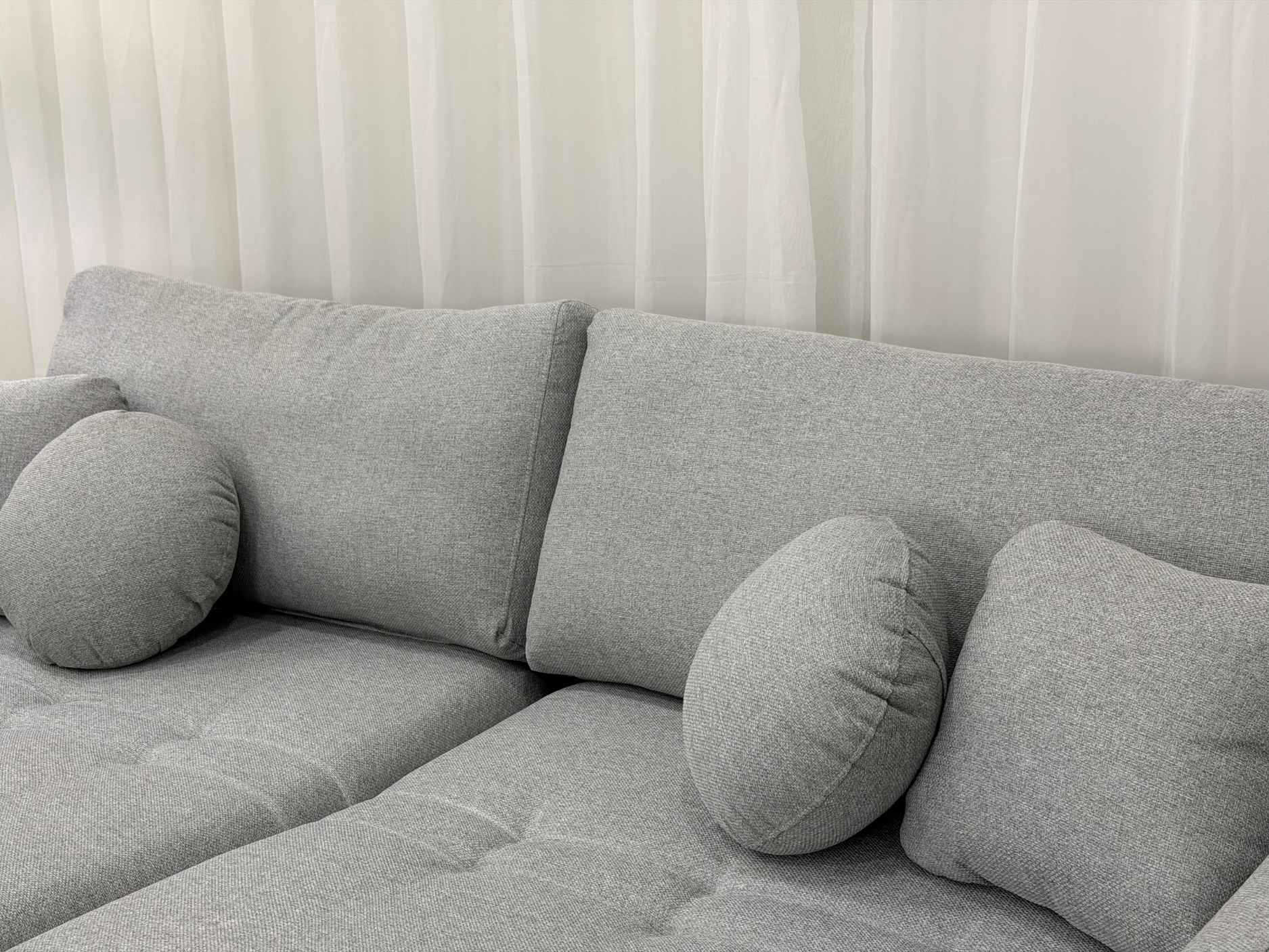 Sofa Cama Organ Molas Ensacadas 2.30m – Cinza Linho/Marrom Courino - Imagem 10