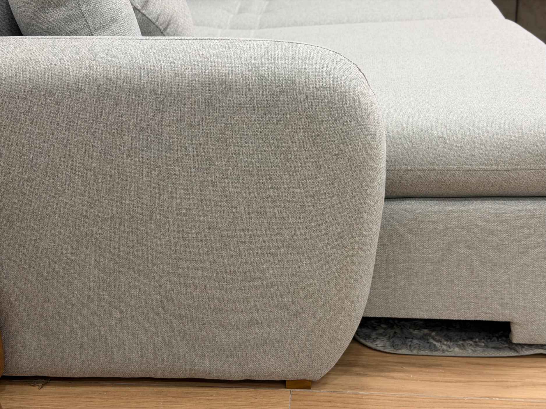 Sofa Cama Organ Molas Ensacadas 2.30m – Cinza Linho/Marrom Courino - Imagem 6