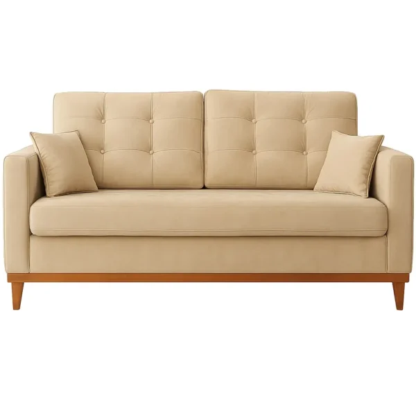 Sofá Living California em Linho 2 Lugares com Almofadas Soltas 180cm