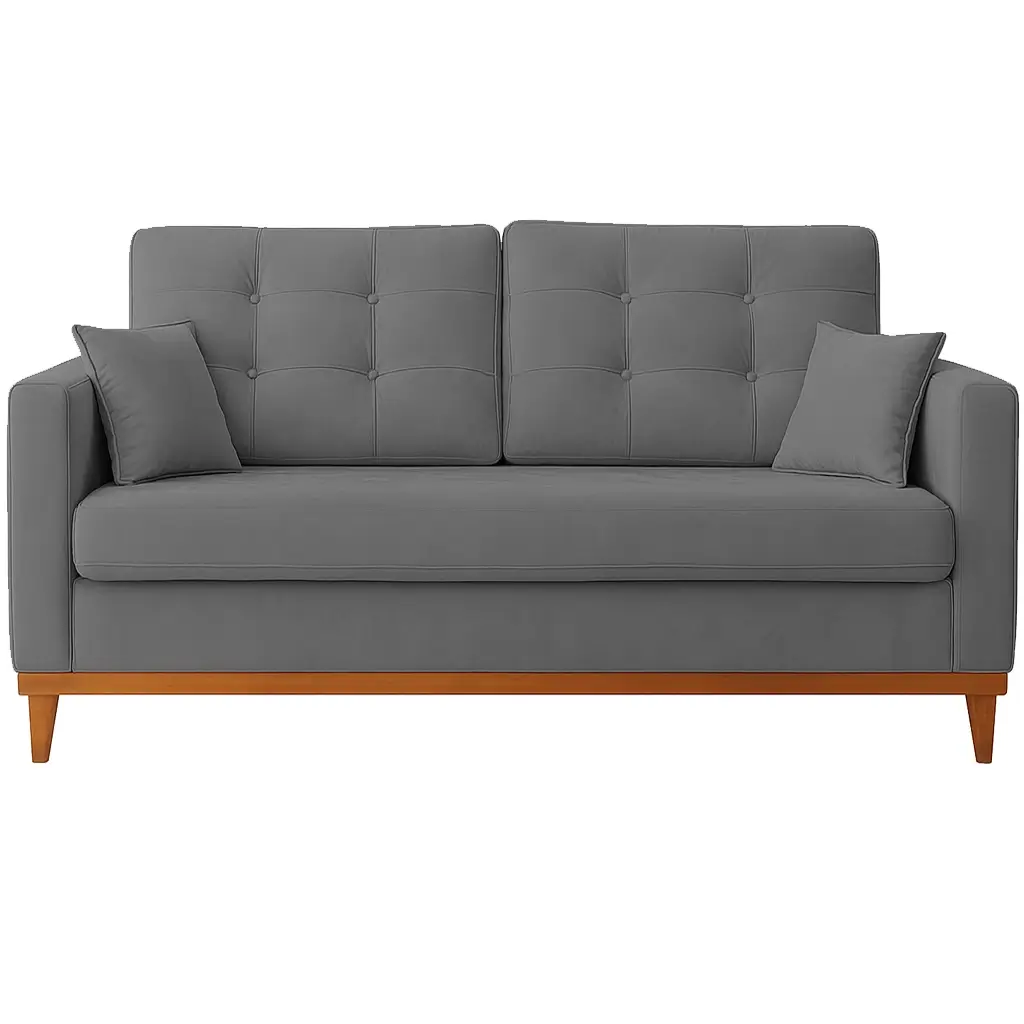 Sofá Living California em Linho 2 Lugares com Almofadas Soltas 180cm - Imagem 2