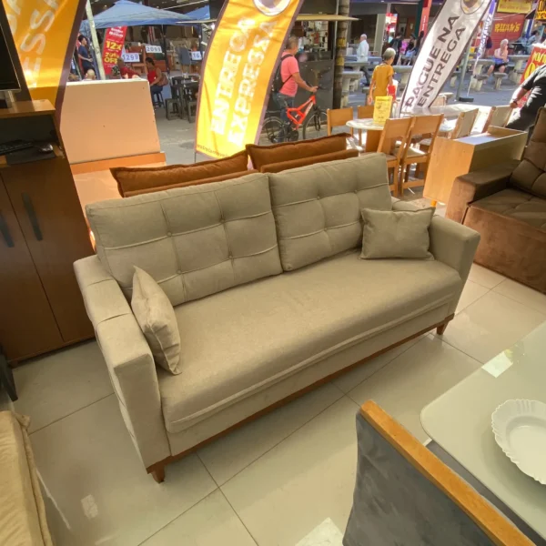 Sofá Living California em Linho 2 Lugares com Almofadas Soltas 180cm - Imagem 3