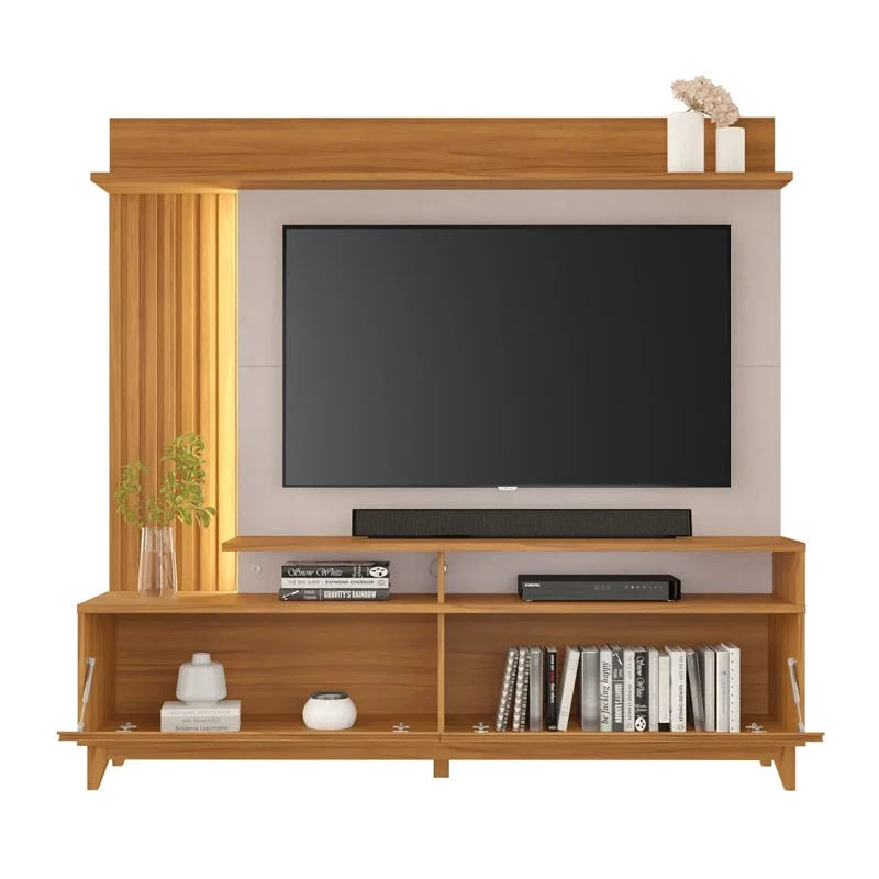 Home 1,83m NT 1400 Freijó/Off com Detalhe Ripado e LED para TV até 60" - Imagem 3
