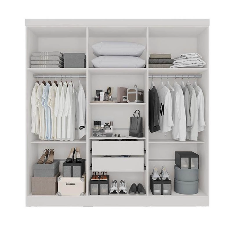 Guarda-roupa 1,80m Recife Branco 6 Portas 2 Gavetas - Imagem 2